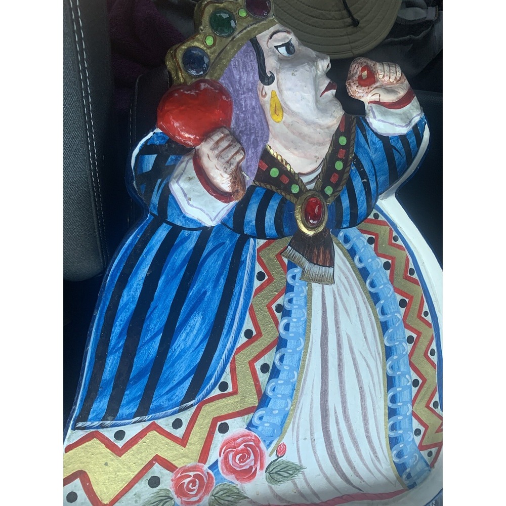 Vintage Fitz and Floyd Alice In Wonderland Queen Of Hearts Tray jewel  14 x 18